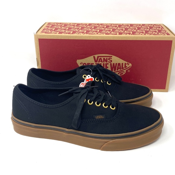VANS Authentic Black Rubber Men’s Low Top Canvas Sneakers Skate Size VN000TSVBXH - Picture 2 of 10